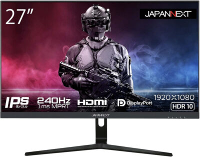 JAPANNEXTの27インチ/IPS/240Hzのモニターが12,673円にセール。日本の企業。コスパ良し
